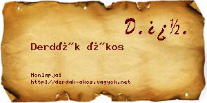 Derdák Ákos névjegykártya